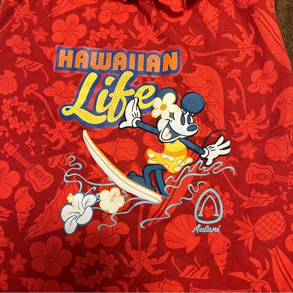 Disney’s Aulani Minnie Mouse Baby Girl Hawaiian Surf Floral Red Romper 3-6 Month - Picture 2 of 6